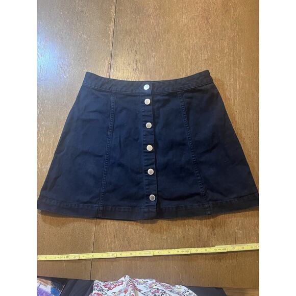 H&M Dresses & Skirts - H&M DIVIDED Y2K BLACK DENIM SHORT MINI A-LINE SKIRT SIZE 12 EUR 42